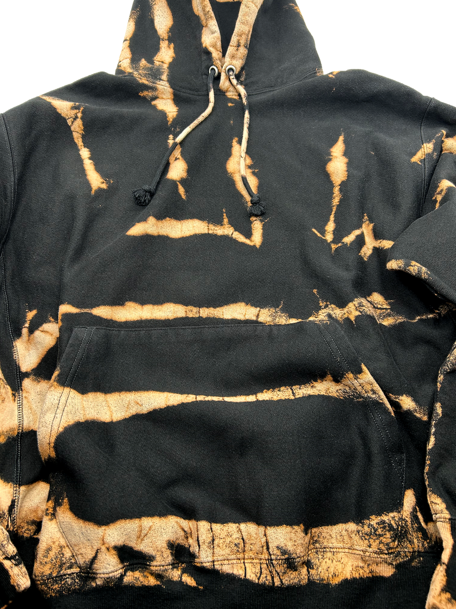 Black Reverse Dyed X-Ray - Tie Dye Hoodie - Hand Dyed - Champion Black Reverse Dyed X-Ray - Tie Dye Hoodie - Hand Dyed - Champion