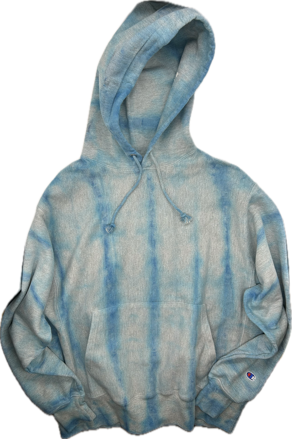 Heather Grey and Turquoise Tie Dye Hoodie -  Hand Dyed  - Champion Reverse Weave | The Culture Ref Official Tie Dye Series