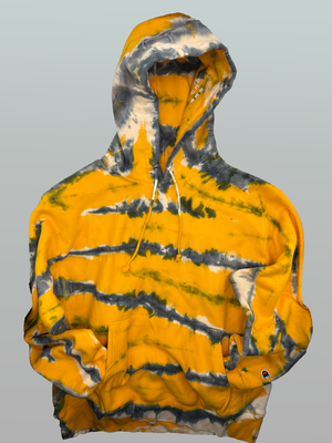 Bet You Can Get a Cab Tho - Golden Yellow Black White Hand Dyed Hoodie - Champion Reverse Weave | The Culture Ref Official Tie Dye Limited Series