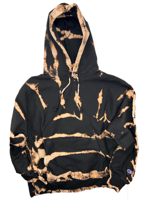 Black Reverse Dyed X-Ray - Tie Dye Hoodie -  Hand Dyed  - Champion Reverse Weave | The Culture Ref Official Tie Dye Series (Copy)