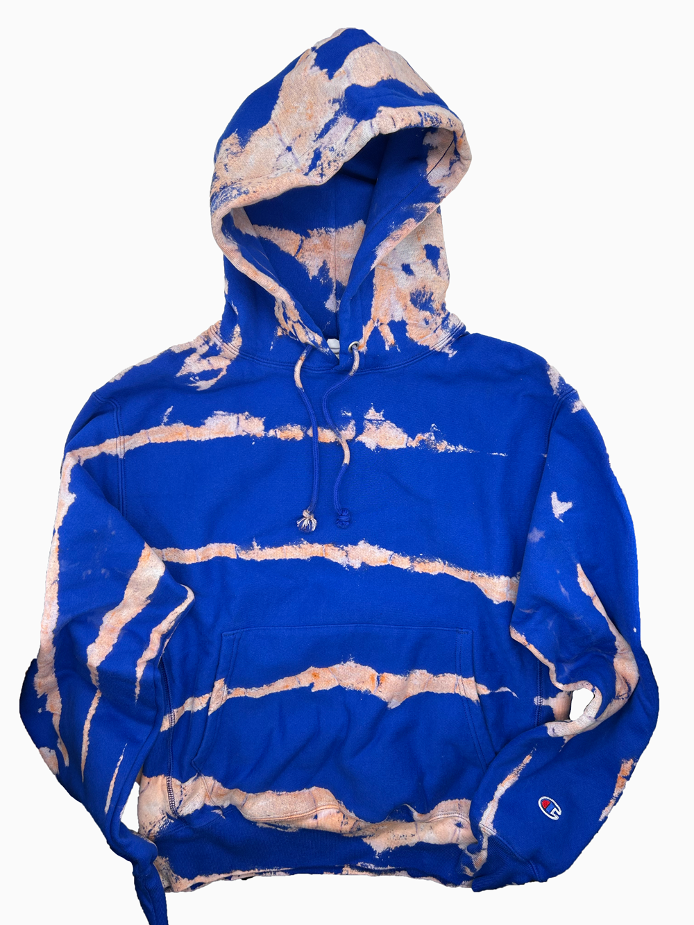 Knickstape New York Knicks Fan Tie Dye Hoodie - Royal Blue Orange White Hand Dyed Hoodie Mets Fan - Champion Reverse Weave | The Culture Ref Official Tie Dye Series