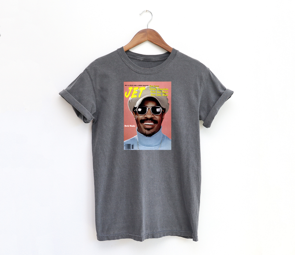 Stevie Wonder - Jet Magazine Cover Vintage Style Washed T-Shirt