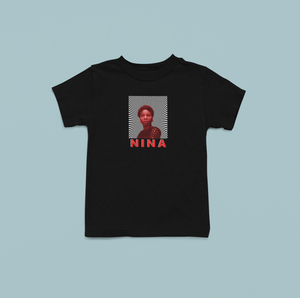 Nina Simone - Red Tint Kids Size T-Shirt - Toddler and Baby Tee - Music Icon