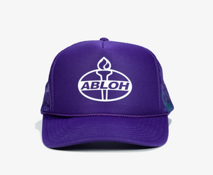 Virgil Abloh Black and Purple Torch Trucker Hat - Figures of Speech