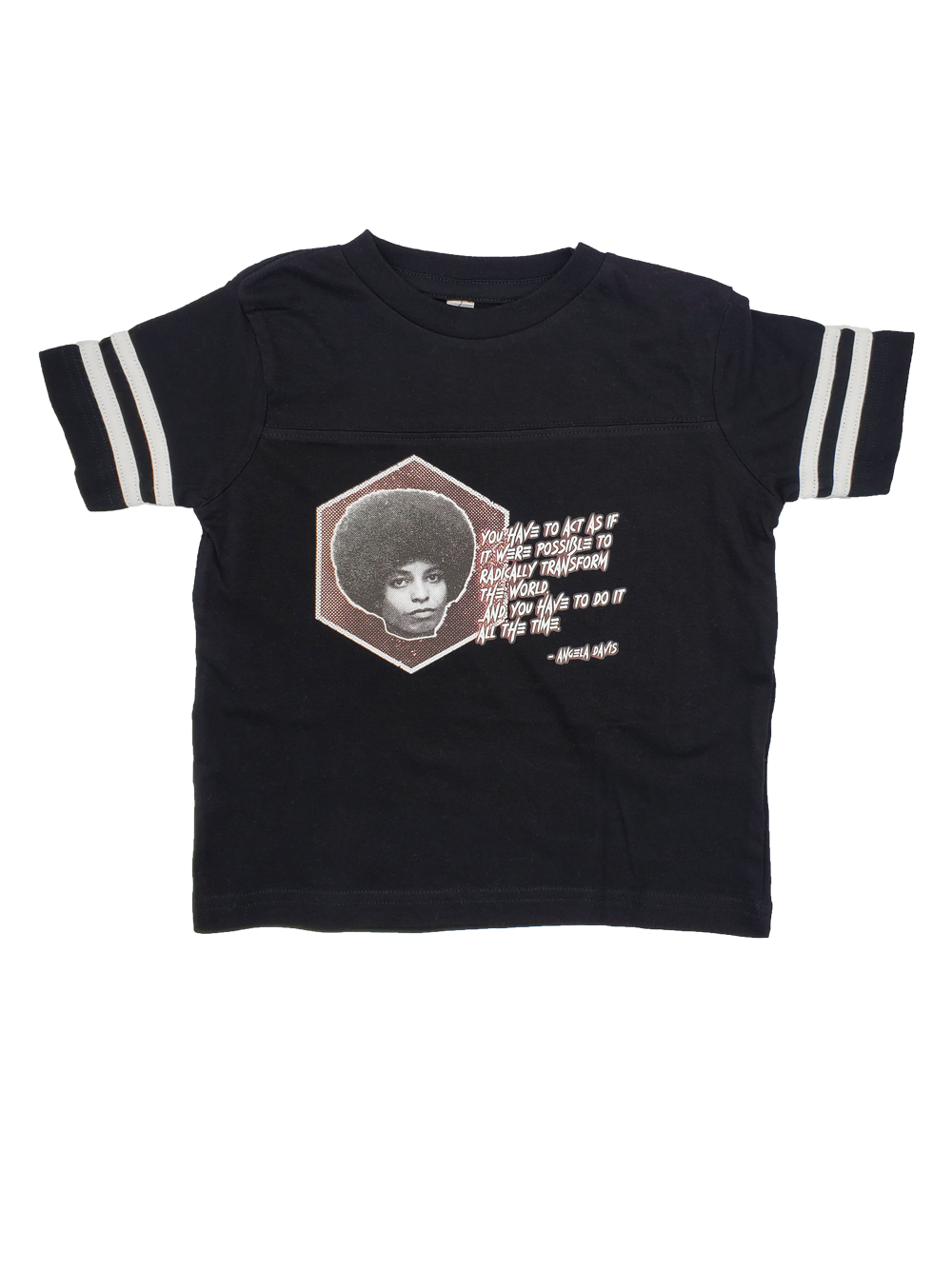 Angela Davis - Radical Transform Quote - Toddler Football T-Shirt