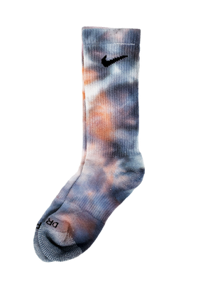 Hand Dyed Nike Socks - Ice Dyed Everyday Plus Limited Colors Tie Dye Crew Socks