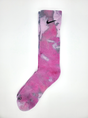 Hand Dyed Nike Socks - Ice Dyed Everyday Plus Limited Colors Tie Dye Crew Socks