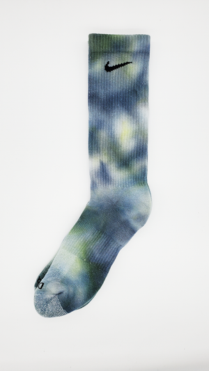 Hand Dyed Nike Socks - Ice Dyed Everyday Plus Limited Colors Tie Dye Crew Socks