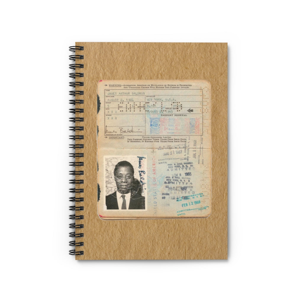 James Baldwin 1965 Passport Spiral Notebook - Blank Journal