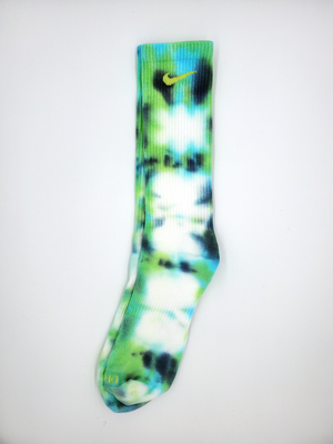 Hand Dyed Nike Socks - Ice Dyed Everyday Plus Limited Colors Tie Dye Crew Socks