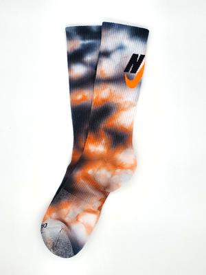 Hand Dyed Nike Socks - Ice Dyed Everyday Plus Limited Colors Tie Dye Crew Socks