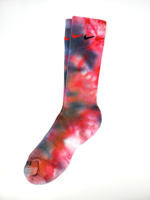 Hand Dyed Nike Socks - Ice Dyed Everyday Plus Limited Colors Tie Dye Crew Socks