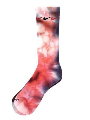 Hand Dyed Nike Socks - Ice Dyed Everyday Plus Limited Colors Tie Dye Crew Socks