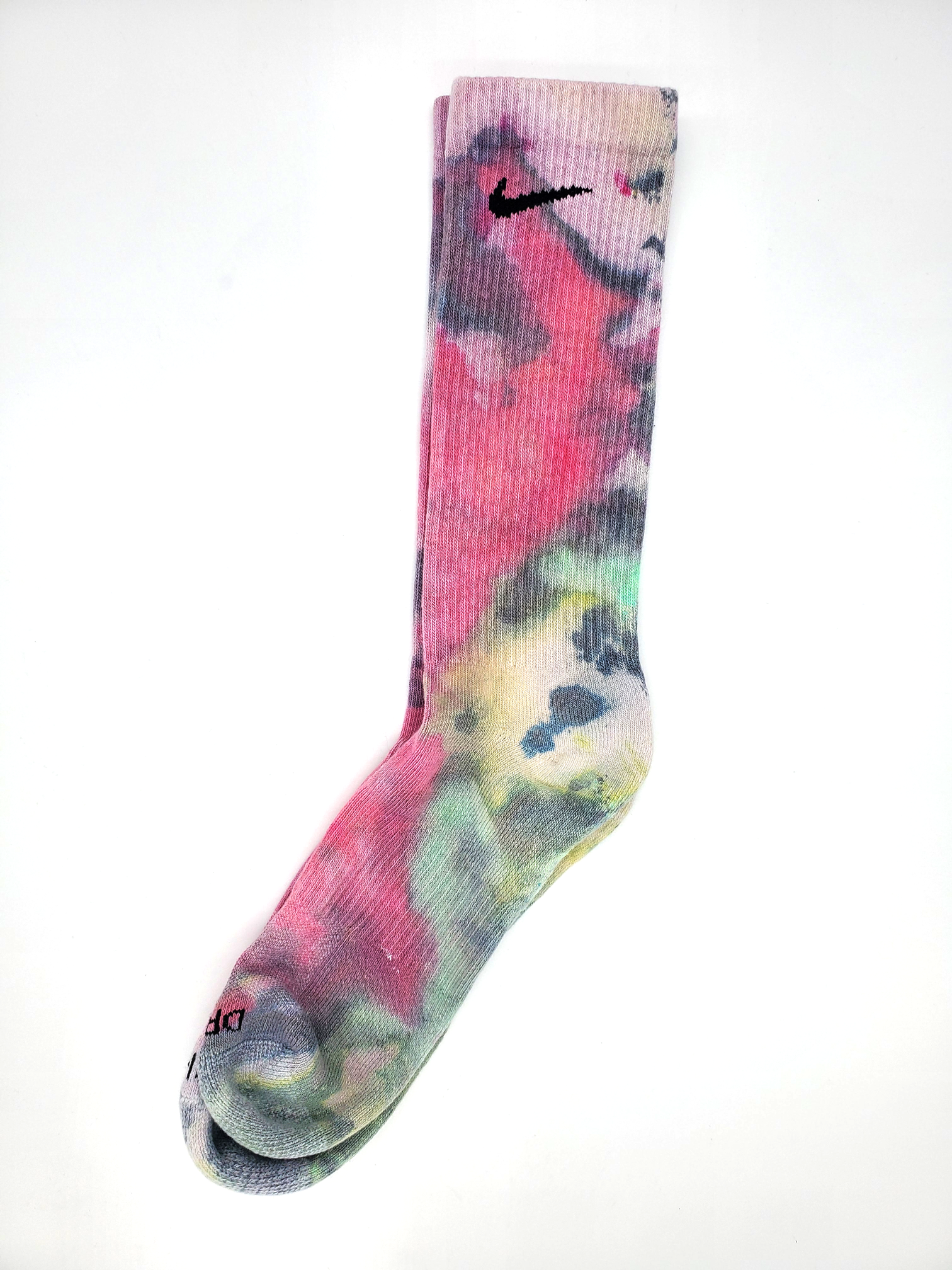 Hand Dyed Nike Socks - Ice Dyed Everyday Plus Limited Colors Tie Dye Crew Socks