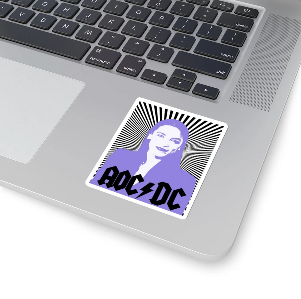 AOC DC - Alexandria Ocasio-Cortez Sticker | Lavender Pastel - AC/DC Inspired | Rebel Latina NYC Political Congresswoman Goth Style Rock