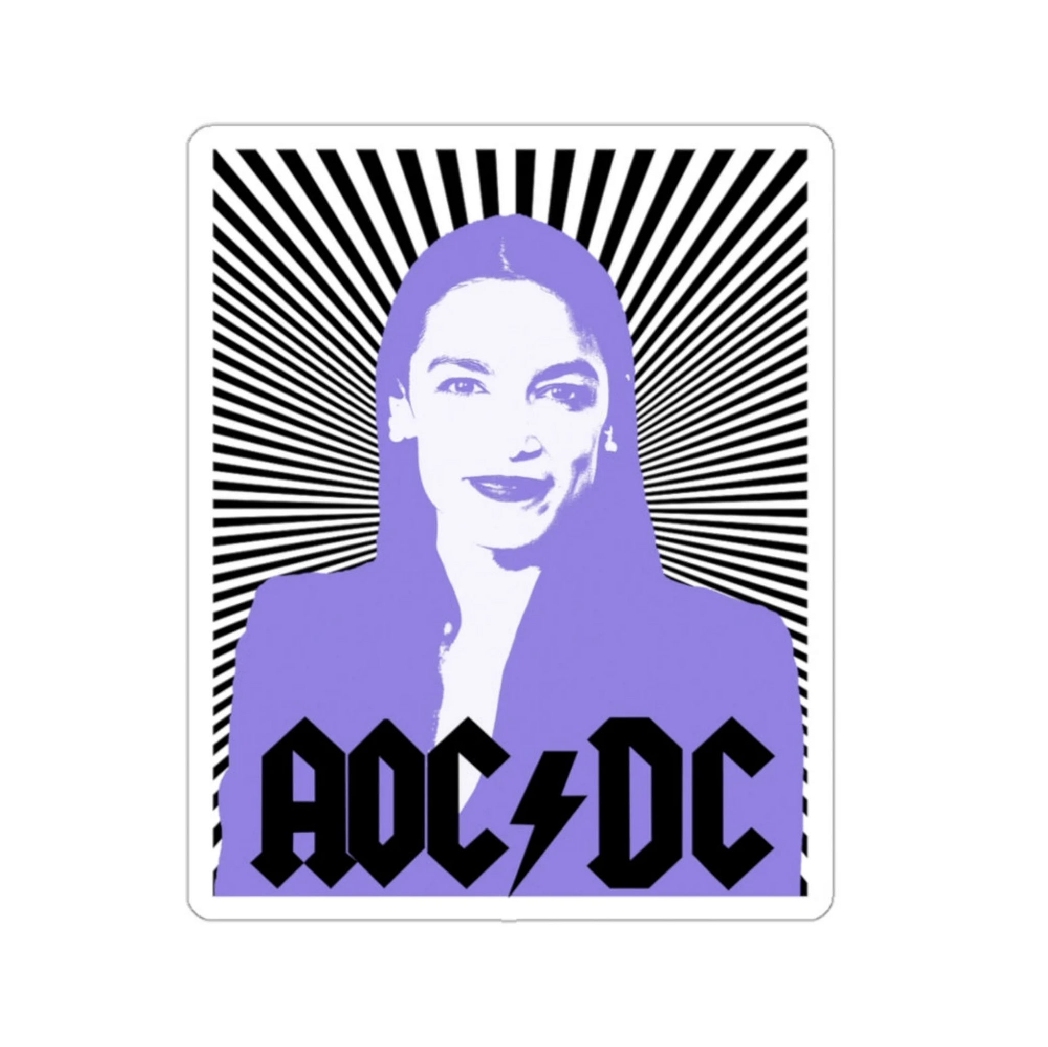 AOC DC - Alexandria Ocasio-Cortez Sticker | Lavender Pastel - AC/DC In ...