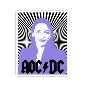 AOC DC - Alexandria Ocasio-Cortez Sticker | Lavender Pastel - AC/DC Inspired | Rebel Latina NYC Political Congresswoman Goth Style Rock