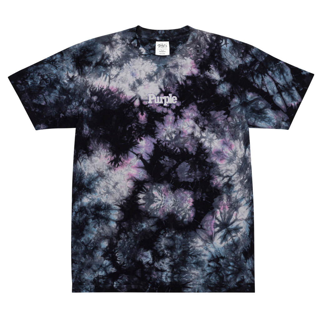 Purple People Tie-Dye Embroidered t-shirt | Black and Purple Cosmic Galaxy | Prince Hendrix Inspired Psychedelic Tee