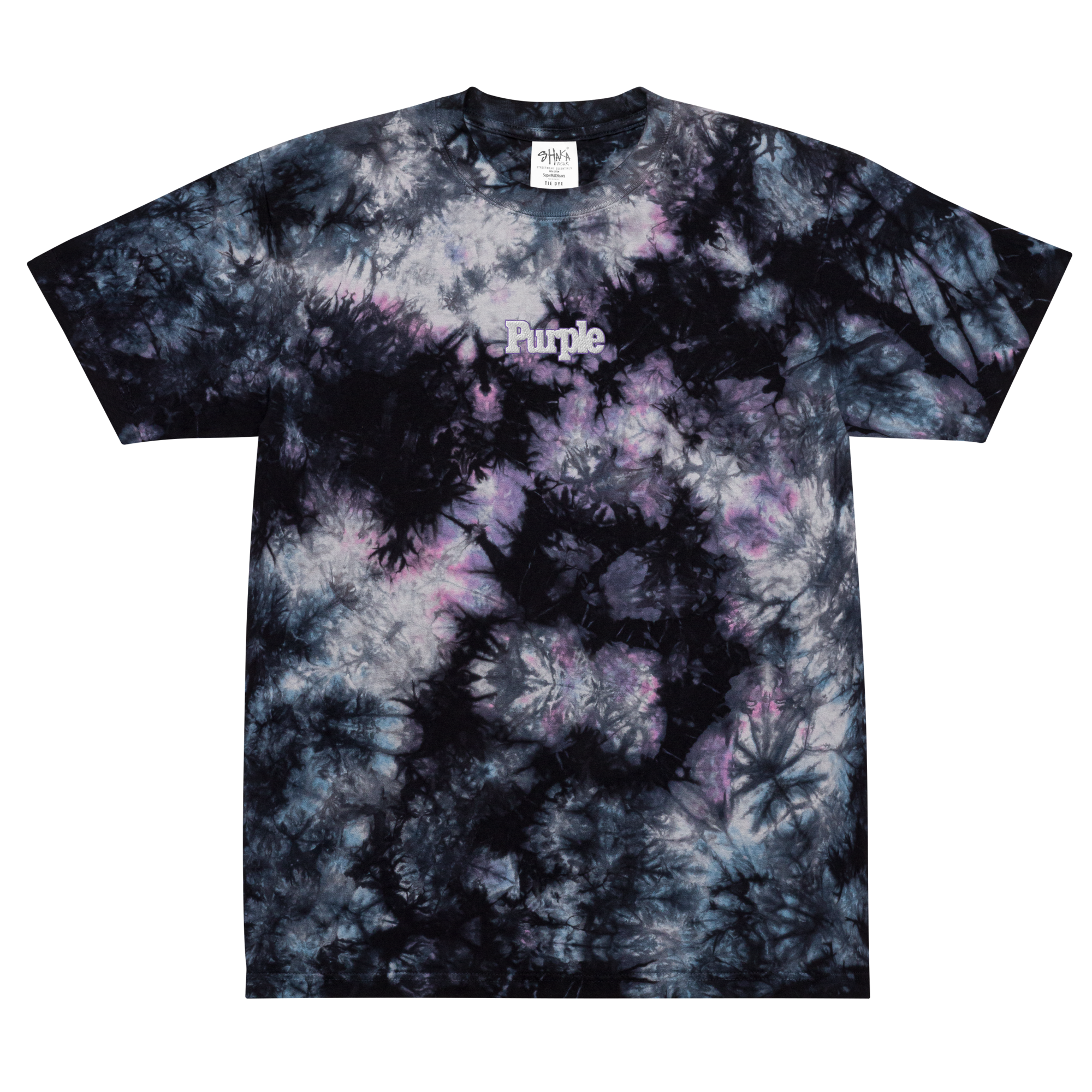 Galaxy tie-dye on black t-shirt